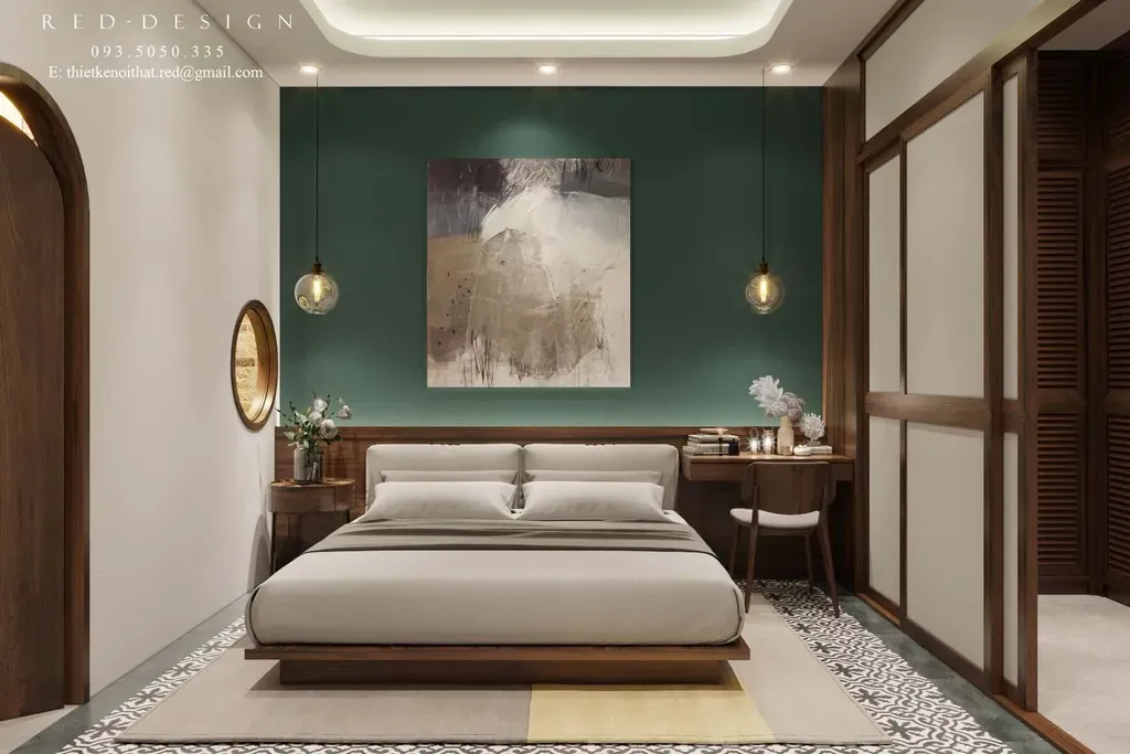 Phòng ngủ - Nhà phố Bình Phước - Phong cách Indochine | Space T