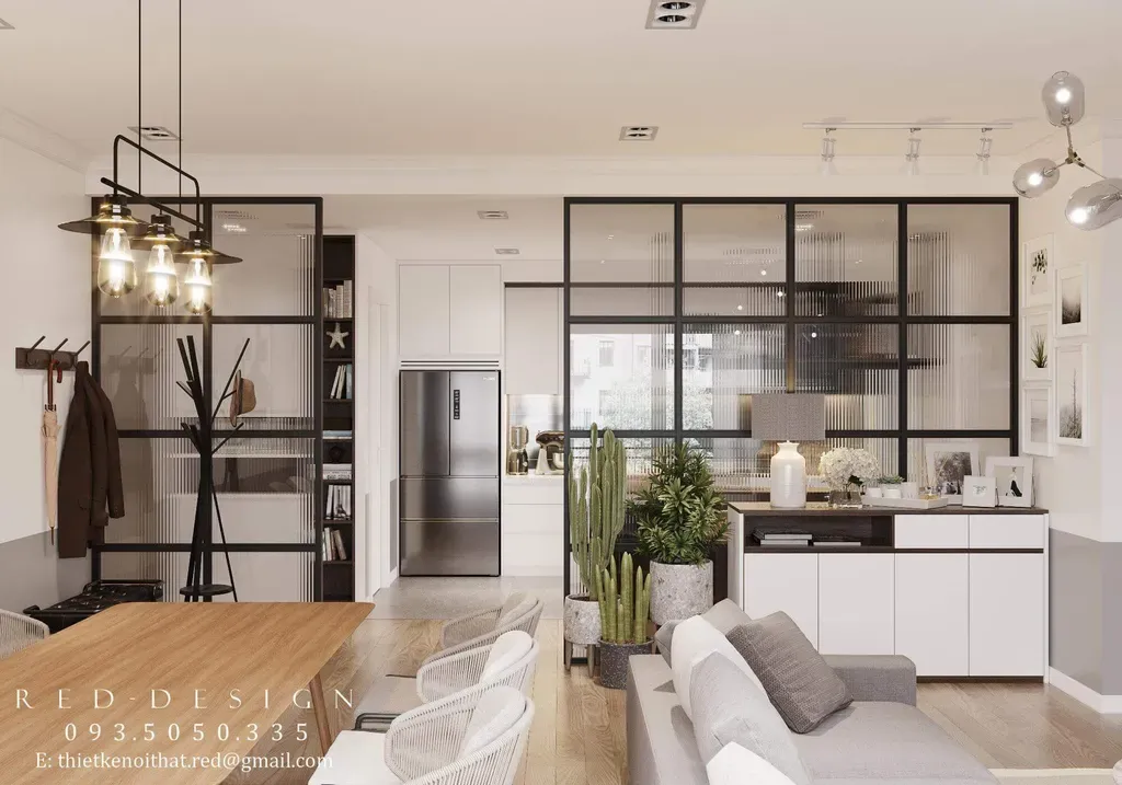 Phòng khách, Phòng ăn - Căn hộ The View - Riviera Point Quận 7 - Phong cách Modern | Space T