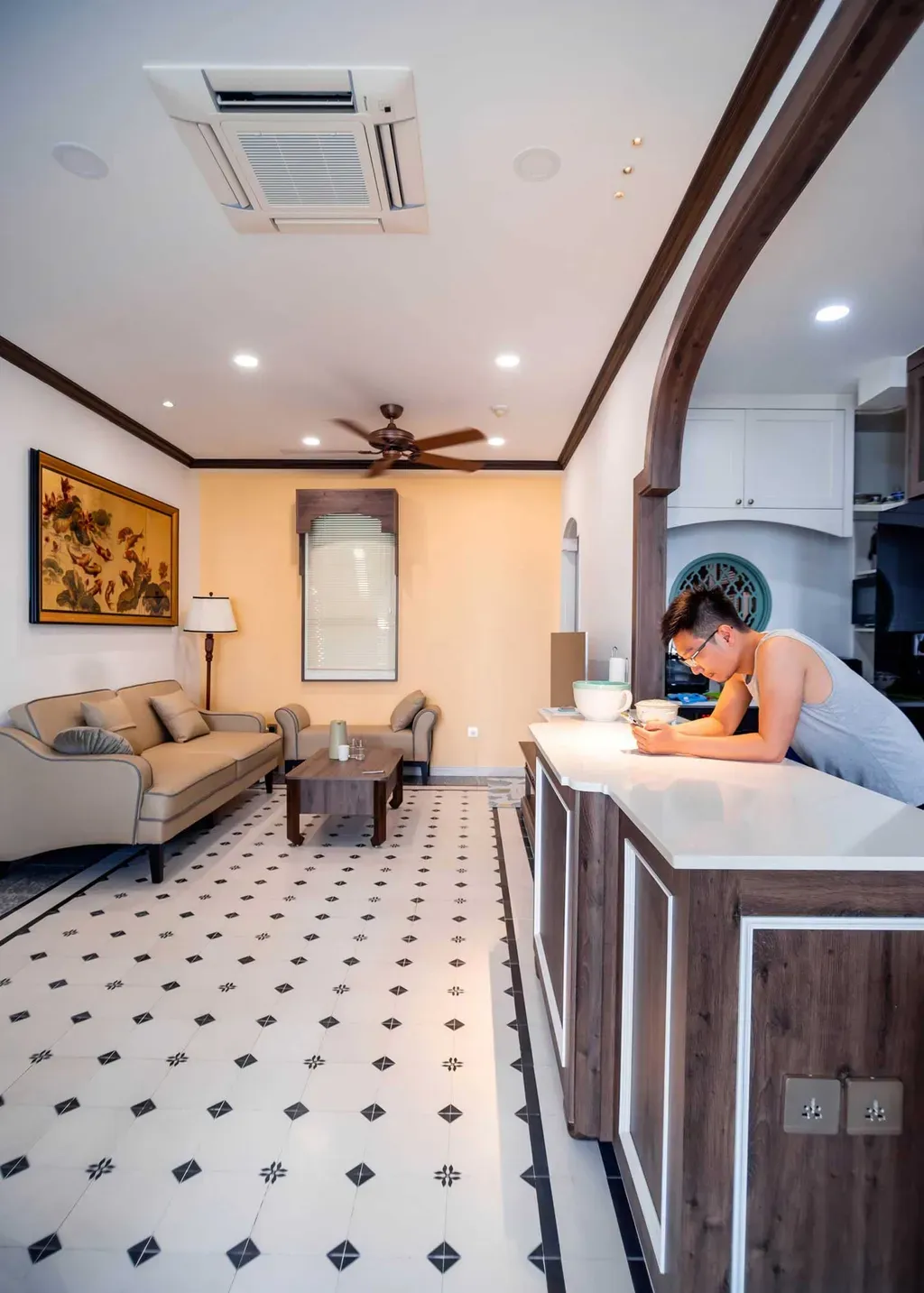 Phòng khách - Căn hộ Sunrise City View Quận 7 - Phong cách Indochine | Space T