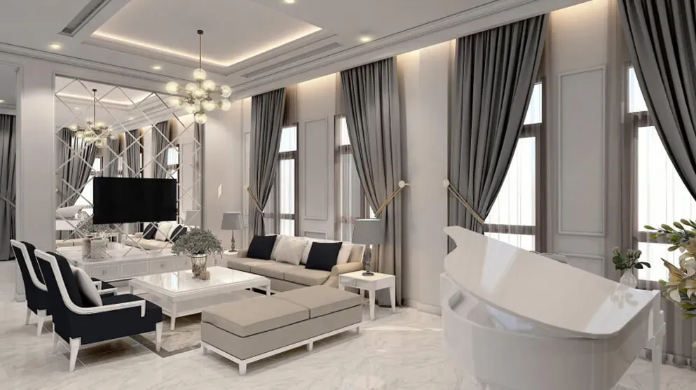 Phòng khách - Biệt thự Vinhomes Central Park Tân Cảng - Phong cách Neo Classic | Space T