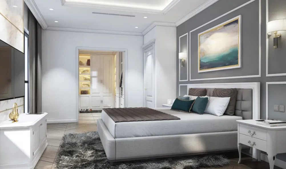 Phòng ngủ - Biệt thự Vinhomes Central Park Tân Cảng - Phong cách Neo Classic | Space T