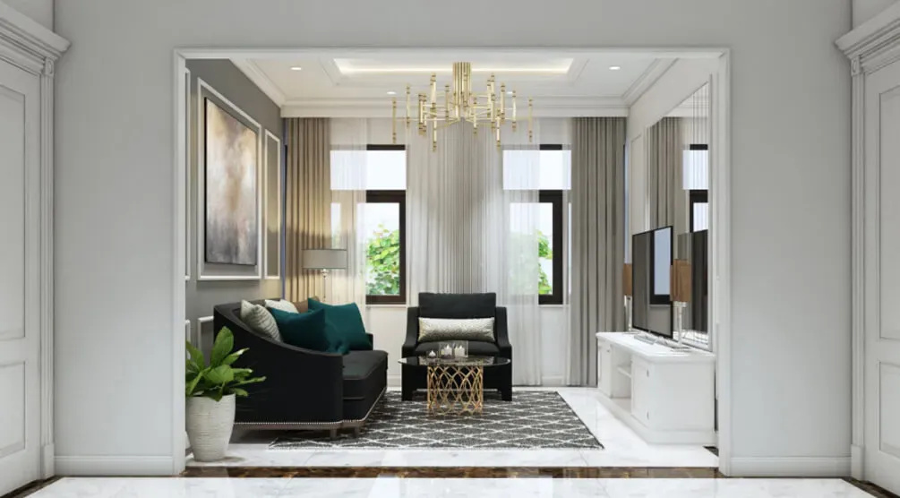 Phòng khách - Biệt thự Vinhomes Central Park Tân Cảng - Phong cách Neo Classic | Space T