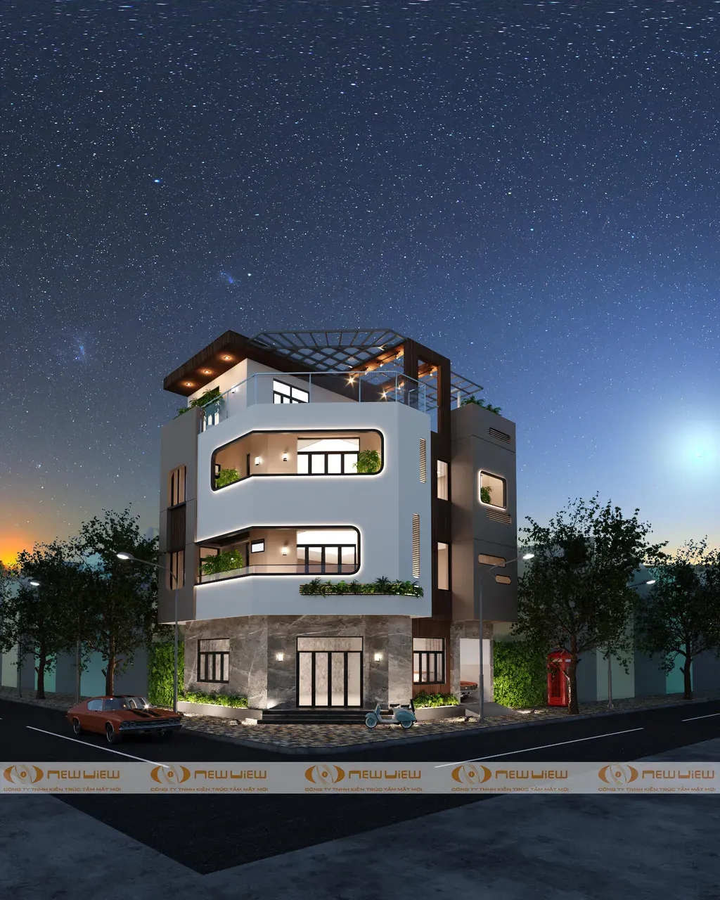 Mặt tiền - Nhà phố góc Bắc Ninh - Phong cách Modern | Space T
