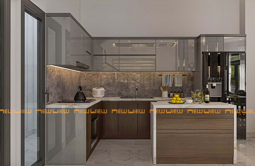 Phòng bếp - Nhà phố góc Bắc Ninh - Phong cách Modern  | Space T