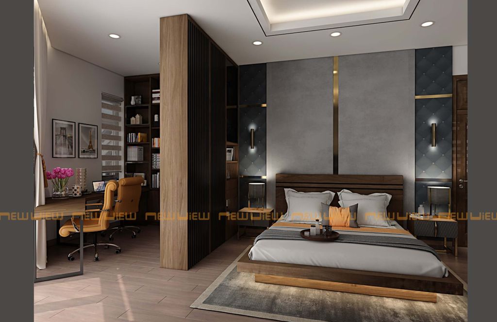 Phòng ngủ - Nhà phố góc Bắc Ninh - Phong cách Modern  | Space T