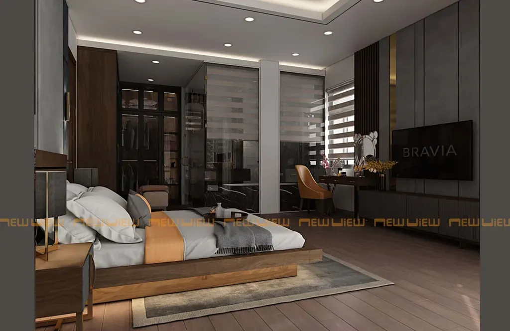 Phòng ngủ - Nhà phố góc Bắc Ninh - Phong cách Modern | Space T