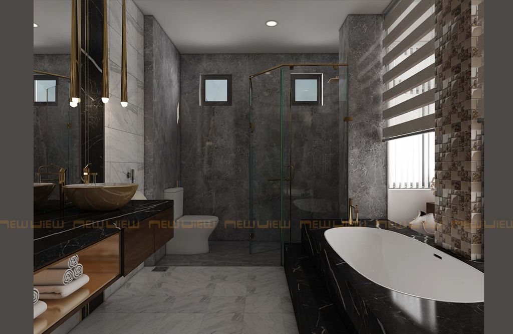 Phòng tắm - Nhà phố góc Bắc Ninh - Phong cách Modern  | Space T