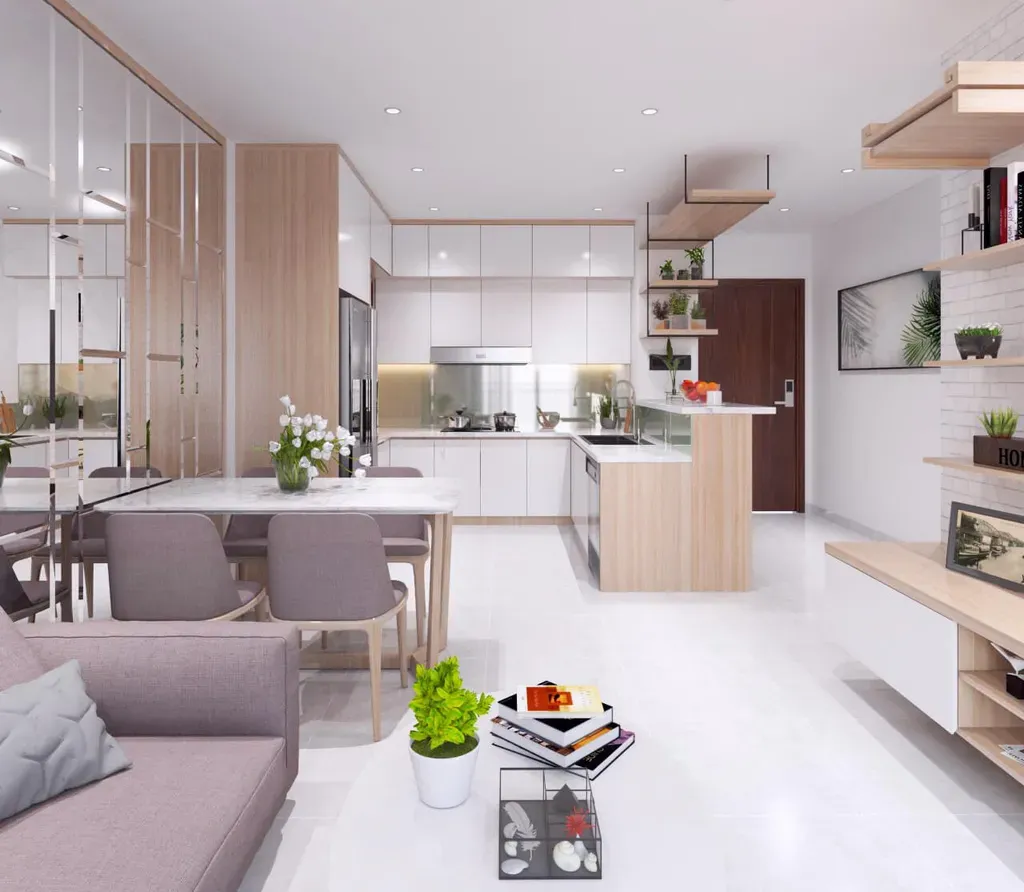 Phòng bếp, Phòng ăn - Căn hộ Orchard Park View Phú Nhuận - Phong cách Scandinavian | Space T