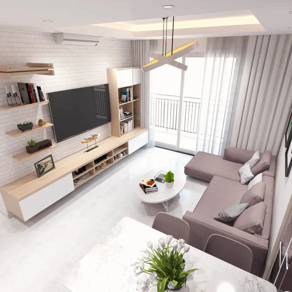 Phòng khách - Căn hộ Orchard Park View Phú Nhuận - Phong cách Scandinavian | Space T