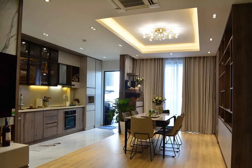 Phòng bếp, Phòng ăn - Căn hộ Kingston Phú Nhuận - Phong cách Modern | Space T
