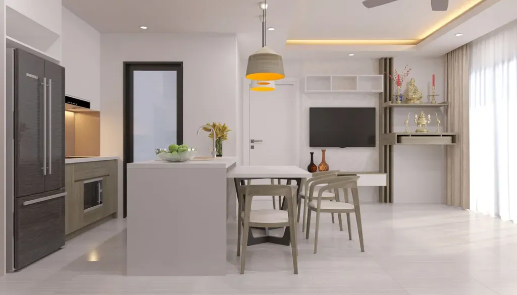 Phòng bếp, Phòng ăn - Căn hộ Vistar Verde Quận 2 - Phong cách Scandinavian | Space T