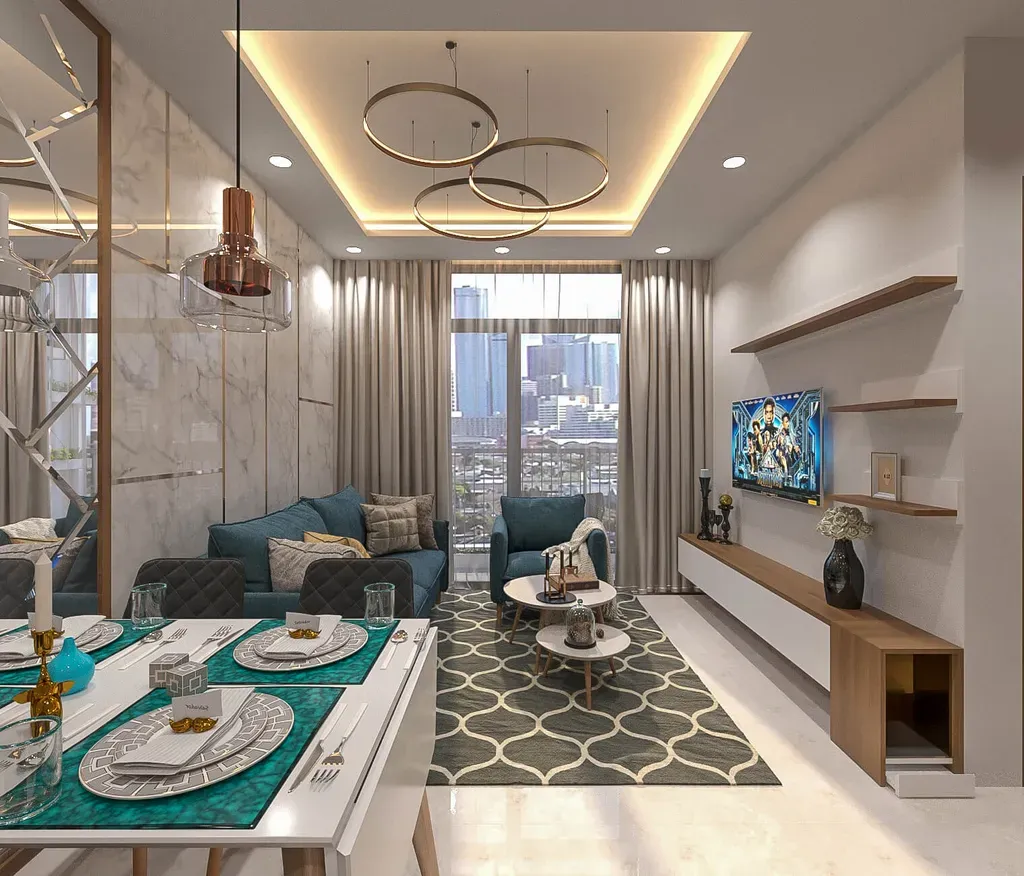 Phòng khách, Phòng ăn - Căn hộ Jamila Khang Điền Quận 9 - Phong cách Modern | Space T