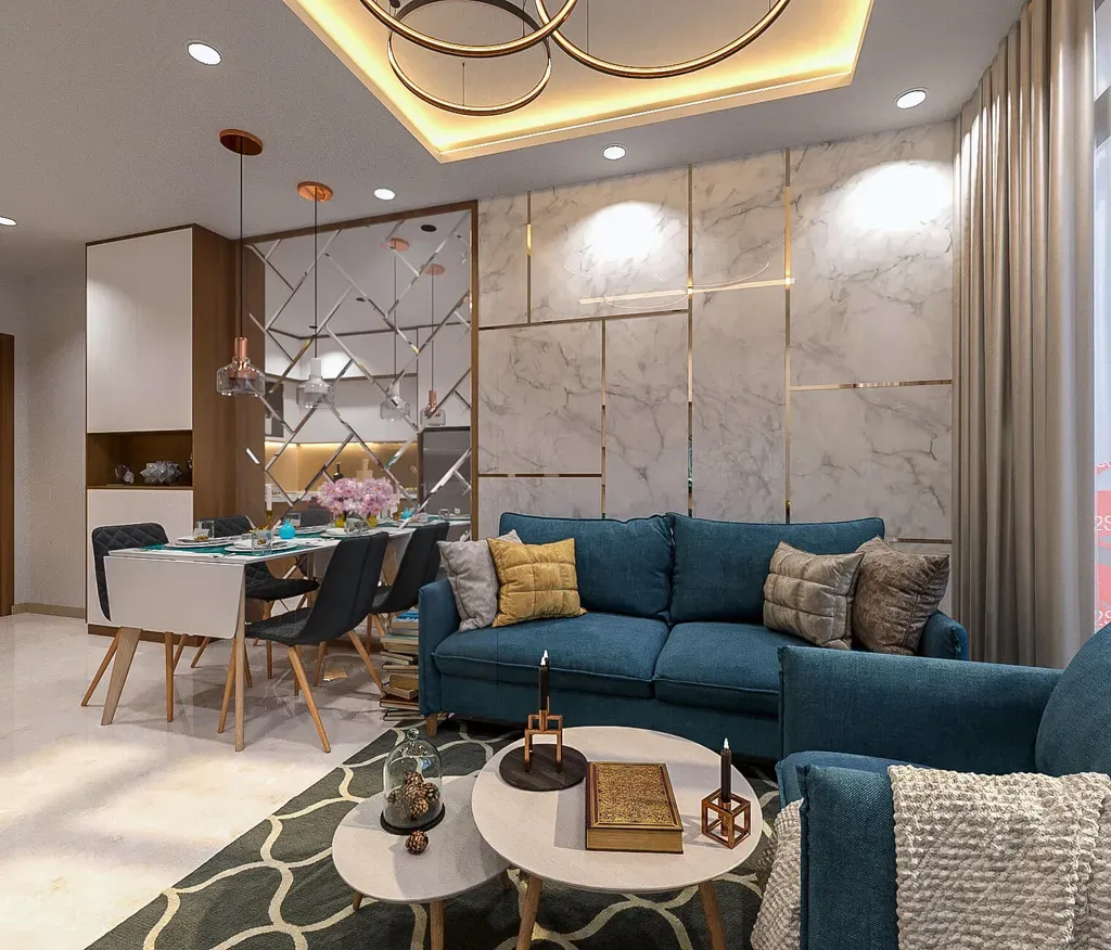 Phòng khách, Phòng ăn - Căn hộ Jamila Khang Điền Quận 9 - Phong cách Modern | Space T