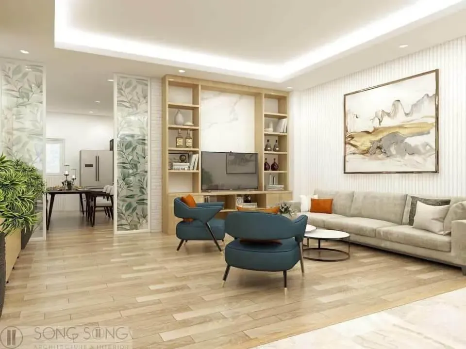 Phòng khách - Cải tạo Villa Champaca Garden Bình Dương - Phong cách Modern | Space T