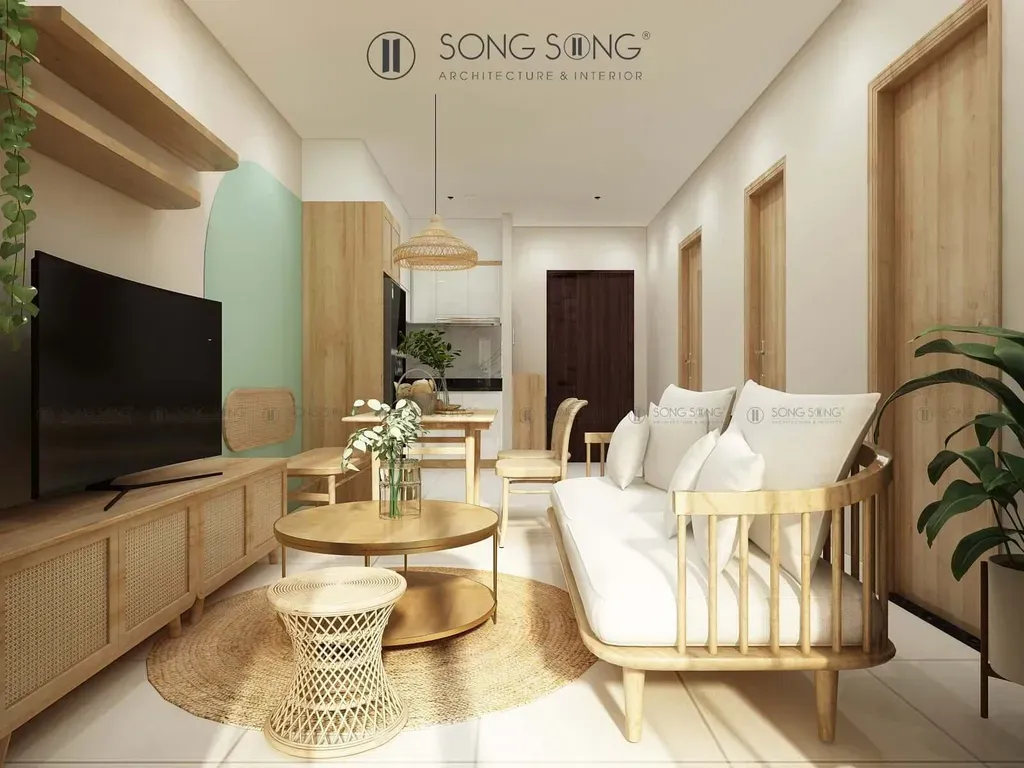 Phòng khách - Cải tạo Căn hộ Bcons Bình Dương - Phong cách Color Block | Space T