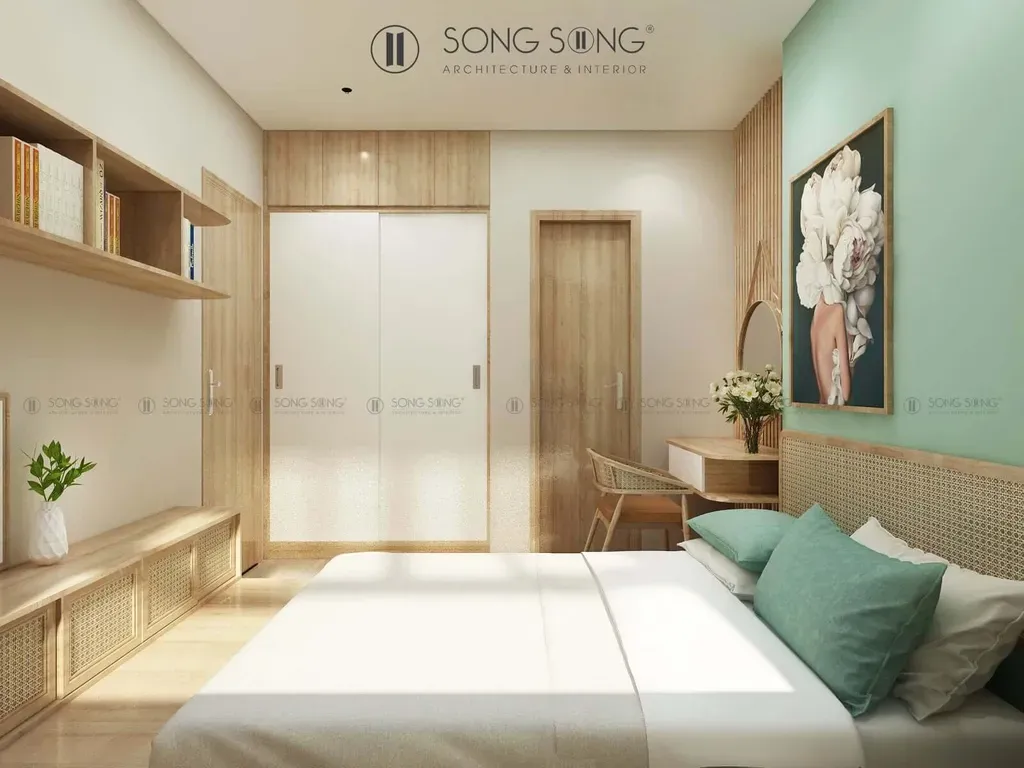 Phòng ngủ - Cải tạo Căn hộ Bcons Bình Dương - Phong cách Color Block | Space T