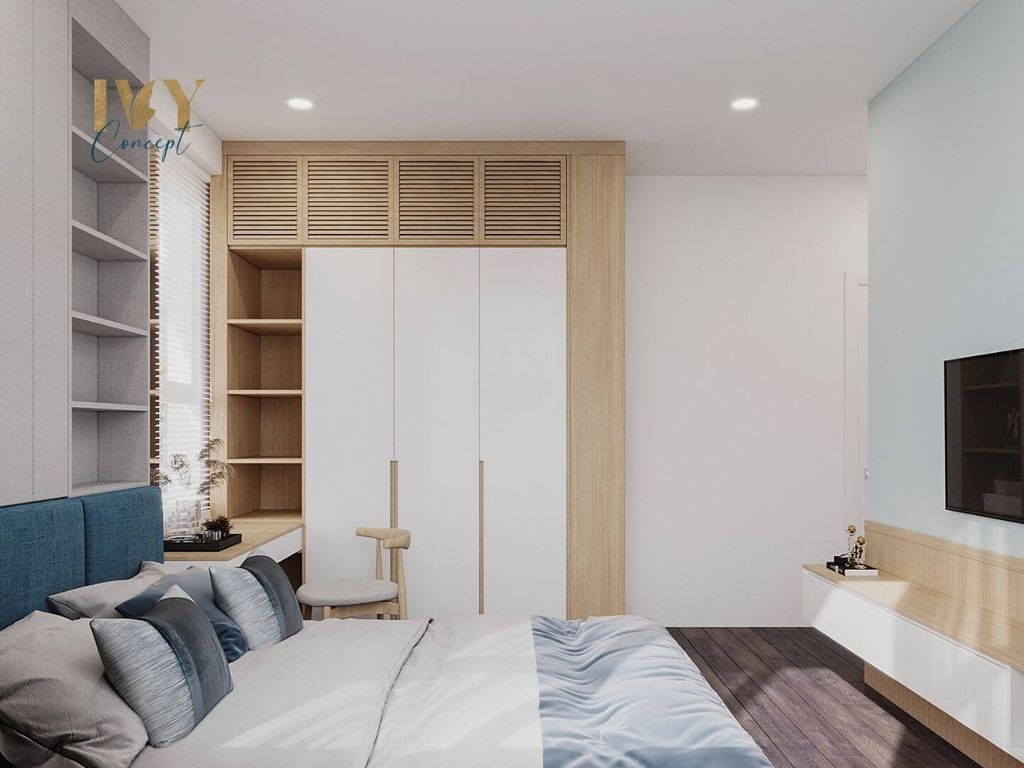 Phòng ngủ - Căn Hộ Mẫu 2PN Mia Trung Sơn - Phong cách Scandinavian + Modern  | Space T