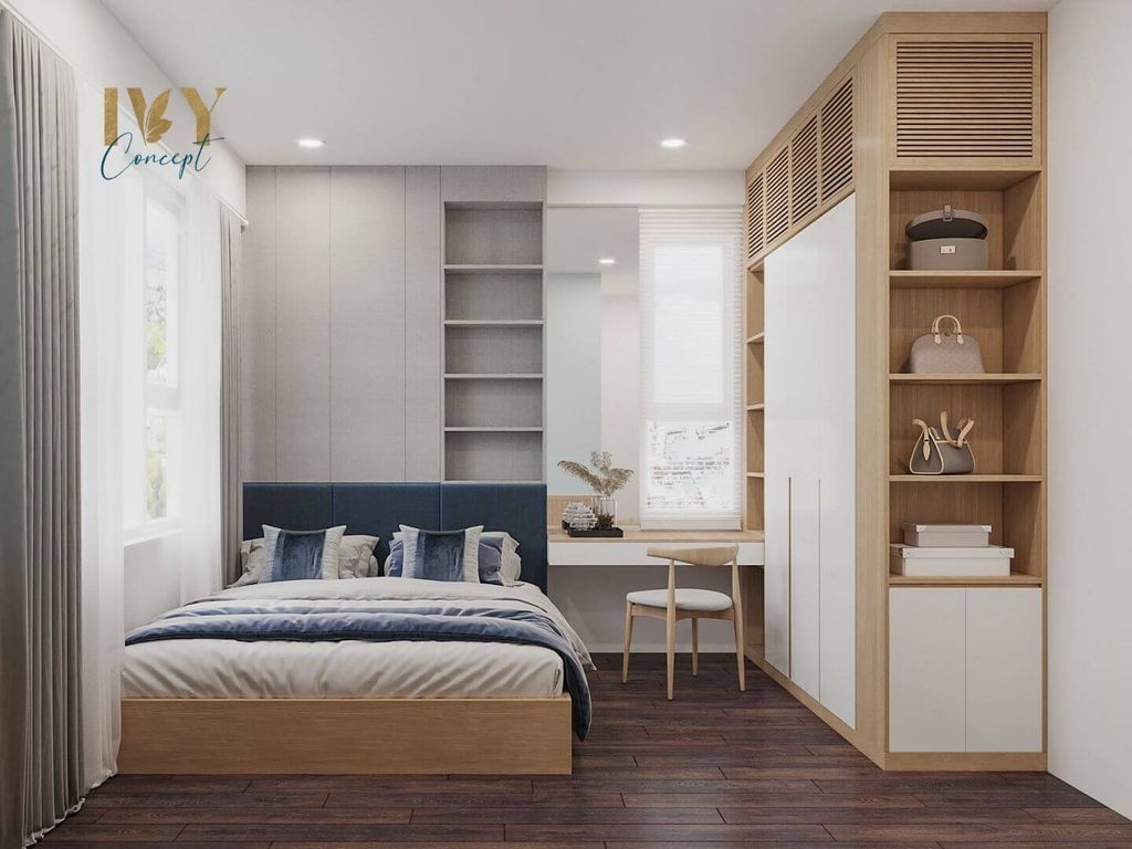 Phòng ngủ - Căn Hộ Mẫu 2PN Mia Trung Sơn - Phong cách Scandinavian + Modern  | Space T