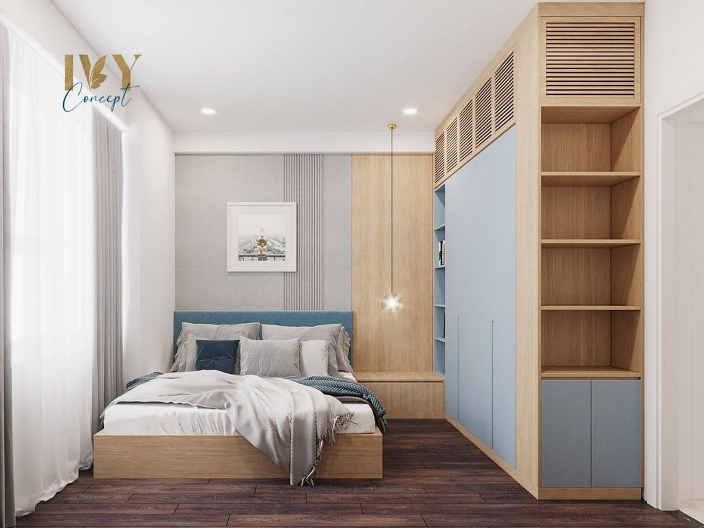 Phòng ngủ - Căn Hộ Mẫu 2PN Mia Trung Sơn - Phong cách Scandinavian + Modern  | Space T