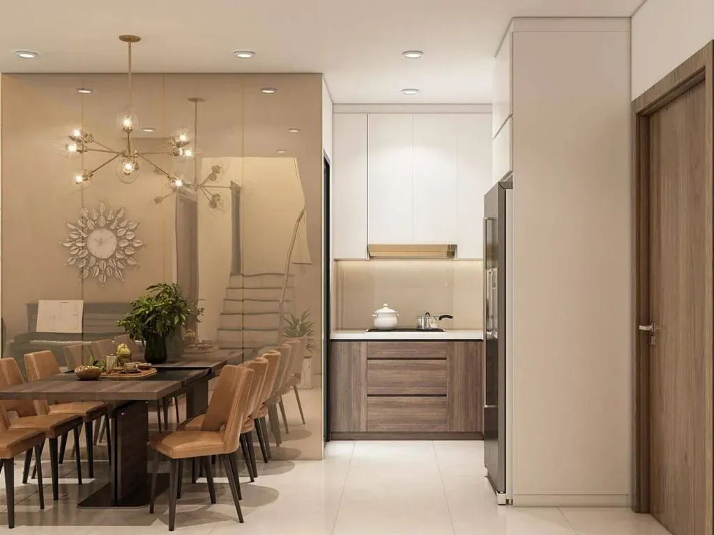 Phòng bếp, Phòng ăn - Căn hộ Emerald Celadon Tân Phú - Phong cách Modern | Space T