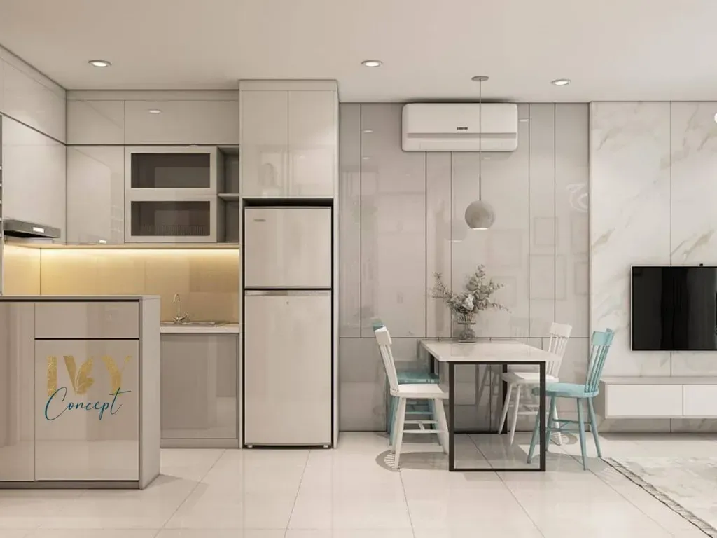 Phòng bếp, Phòng ăn - Căn hộ Vinhomes Grand Park Quận 9 (Ms Hương) - Phong cách Modern | Space T