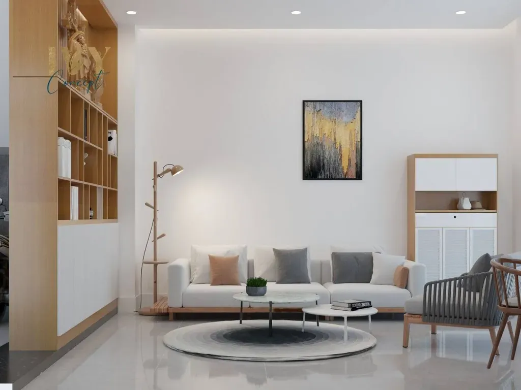 Phòng khách - Nhà phố 3PN Dĩ An Bình Dương - Phong cách Modern | Space T