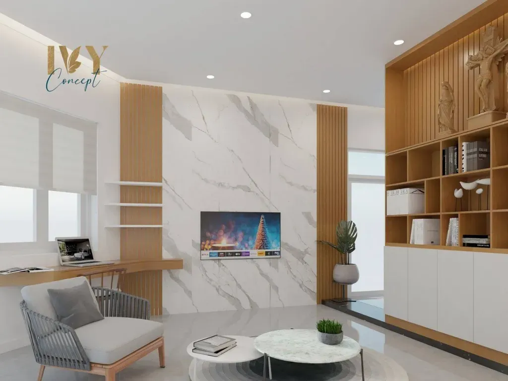Phòng khách - Nhà phố 3PN Dĩ An Bình Dương - Phong cách Modern | Space T