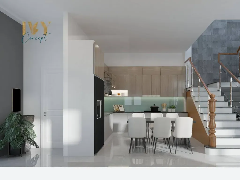 Phòng bếp, Phòng ăn - Nhà phố 3PN Dĩ An Bình Dương - Phong cách Modern | Space T