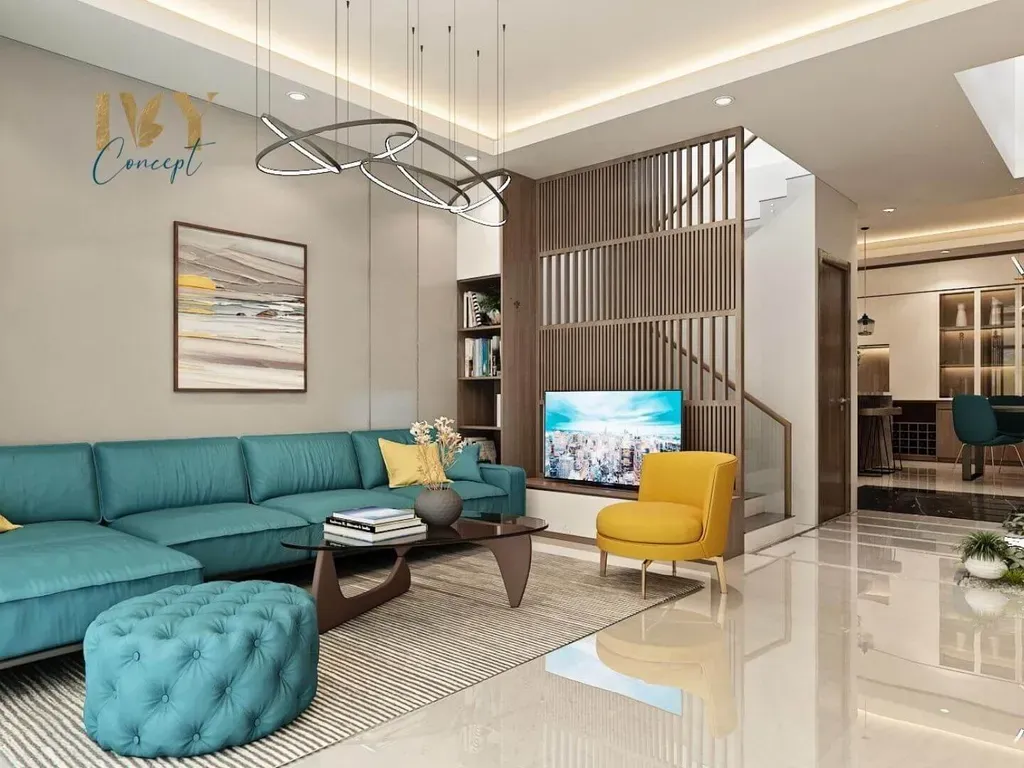 Phòng khách - Nhà phố Lê Quang Định Quận Phú Nhuận - Phong cách Modern | Space T