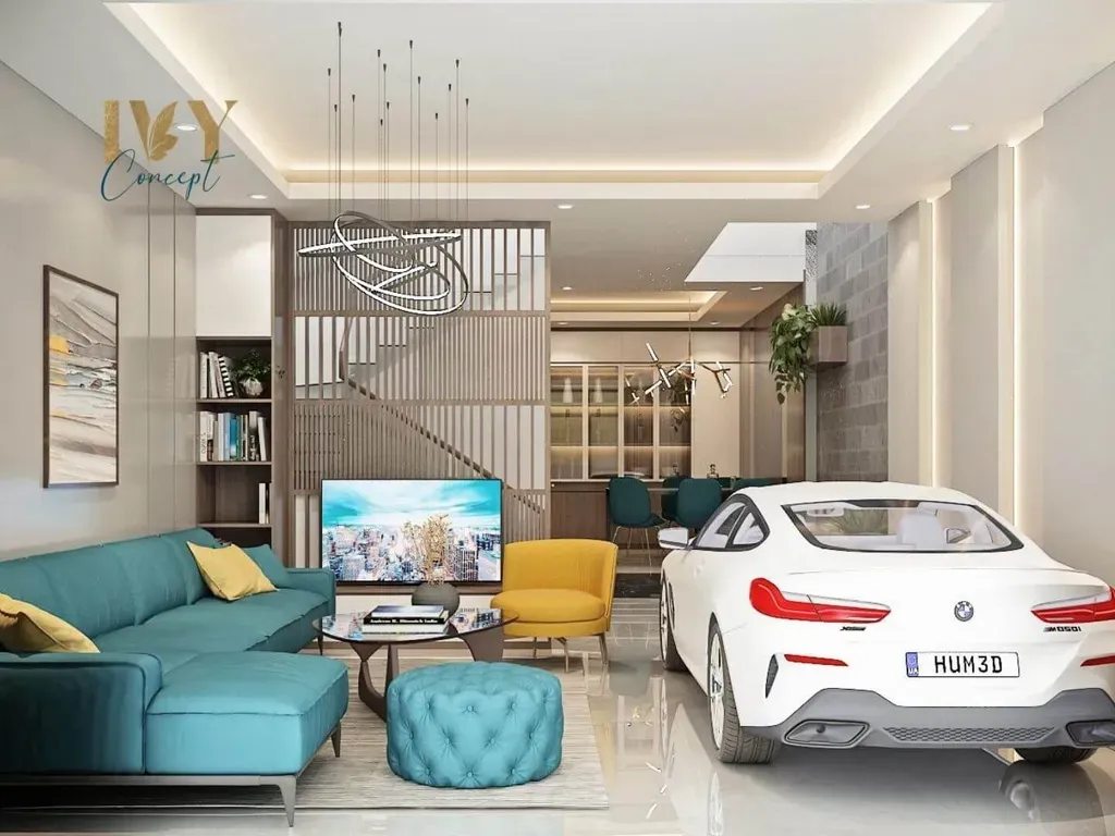 Phòng khách - Nhà phố Lê Quang Định Quận Phú Nhuận - Phong cách Modern | Space T
