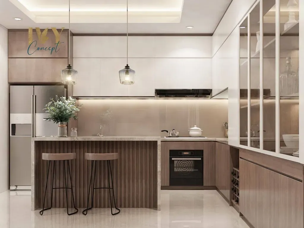 Phòng bếp - Nhà phố Lê Quang Định Quận Phú Nhuận - Phong cách Modern | Space T