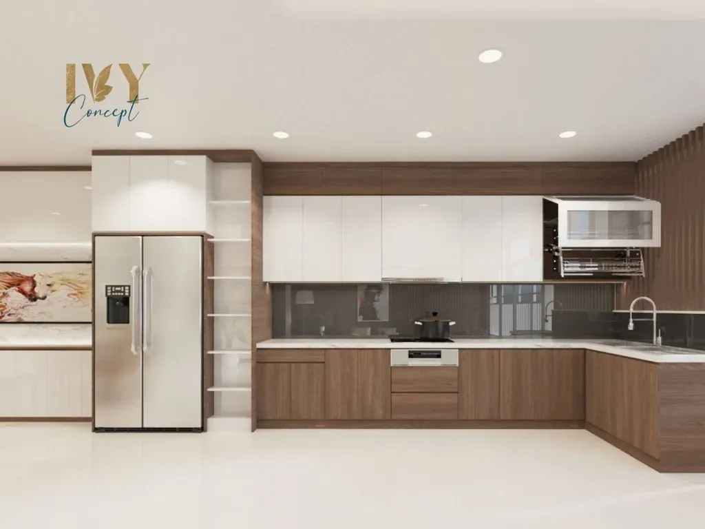 Phòng bếp - Căn hộ Petro Landmark Quận 2 150m2 (Mr Việt) - Phong cách Modern | Space T