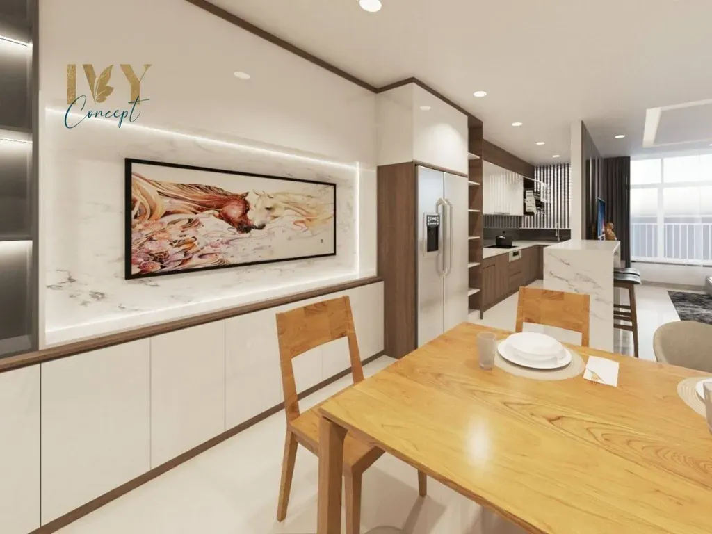 Phòng bếp, Phòng ăn - Căn hộ Petro Landmark Quận 2 150m2 (Mr Việt) - Phong cách Modern | Space T