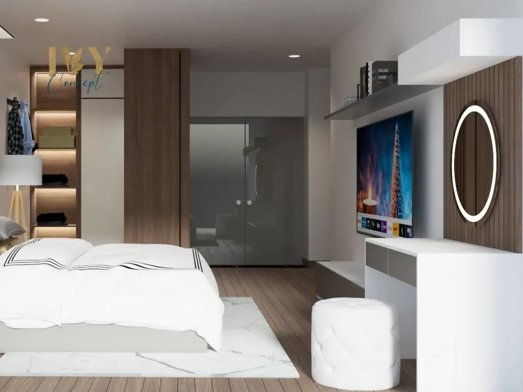 Phòng ngủ - Căn hộ Petro Landmark Quận 2 150m2 (Mr Việt) - Phong cách Modern | Space T