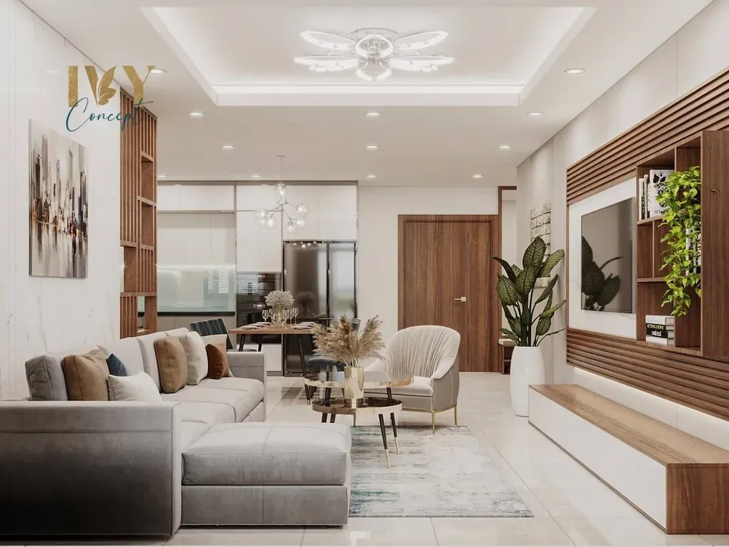 Phòng khách - Căn hộ Petro Landmark Quận 2 150m2 - Phong cách Modern | Space T