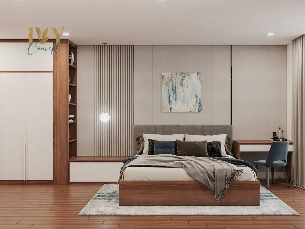 Phòng ngủ - Căn hộ Petro Landmark Quận 2 150m2 - Phong cách Modern | Space T