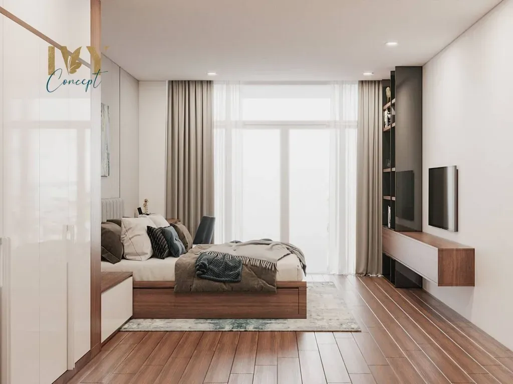 Phòng ngủ - Căn hộ Petro Landmark Quận 2 150m2 - Phong cách Modern | Space T