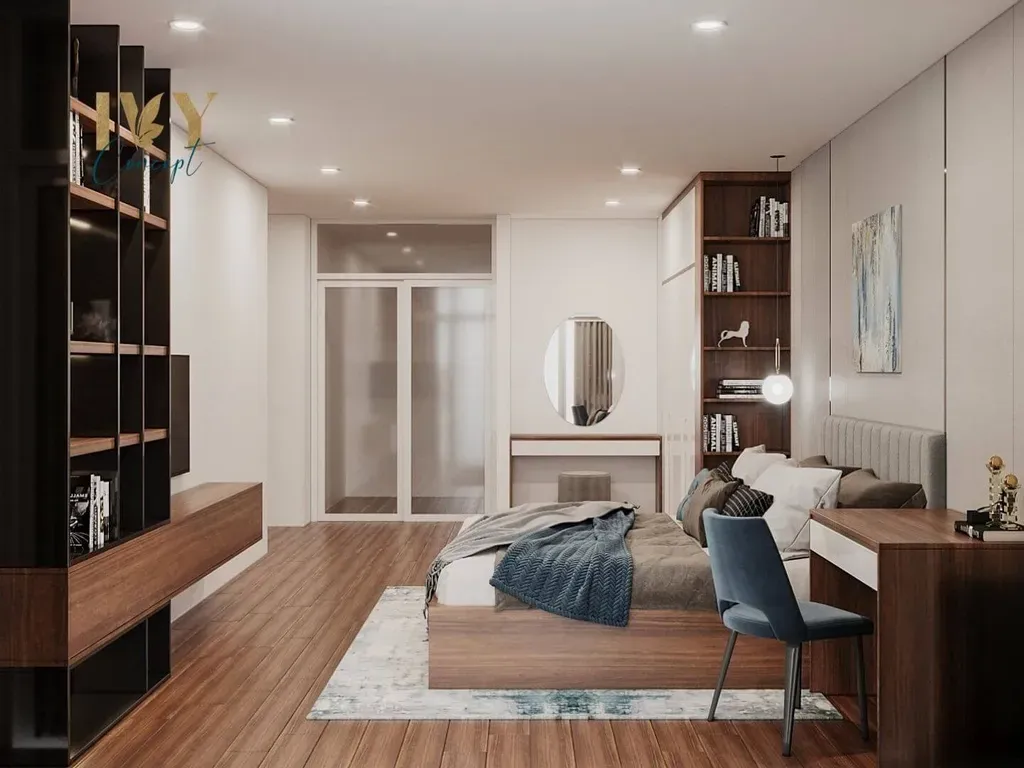 Phòng ngủ - Căn hộ Petro Landmark Quận 2 150m2 - Phong cách Modern | Space T