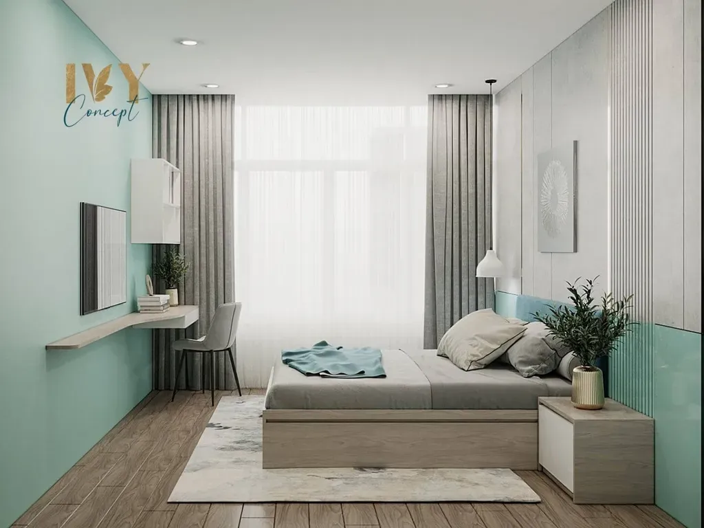 Phòng ngủ - Căn hộ Petro Landmark Quận 2 - Phong cách Color Block | Space T