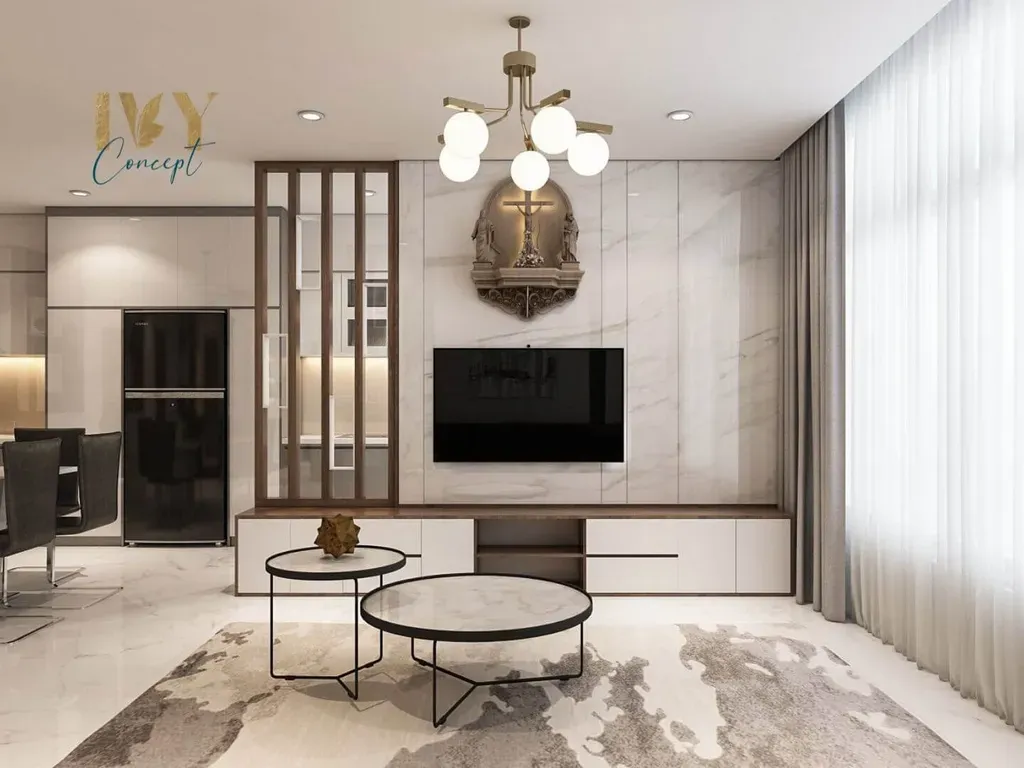 Phòng khách - Căn hộ Petro Landmark Quận 2 (Mr Thuận) - Phong cách Modern | Space T