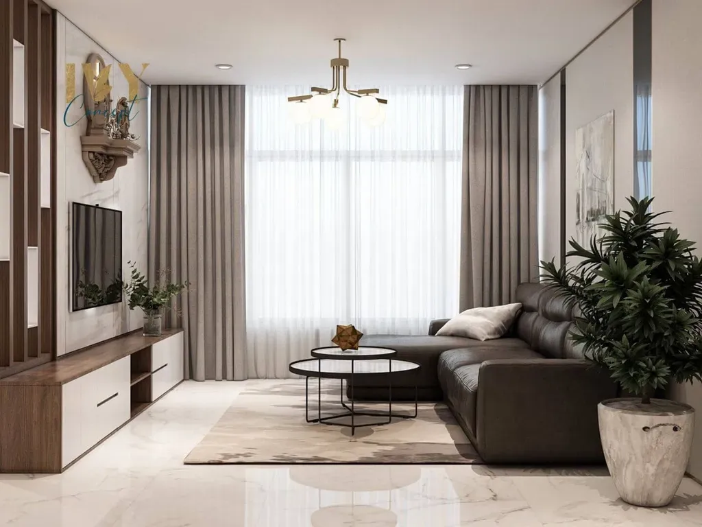 Phòng khách - Căn hộ Petro Landmark Quận 2 (Mr Thuận) - Phong cách Modern | Space T