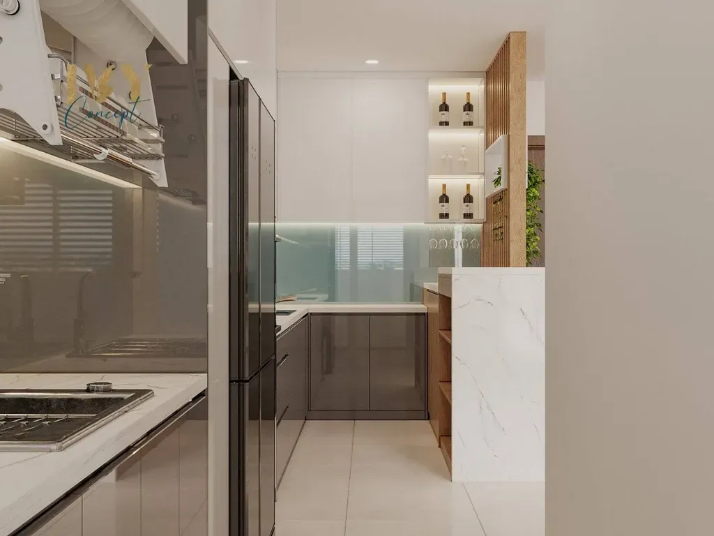 Phòng bếp - Căn hộ Petro Landmark Quận 2 - Phong cách Modern | Space T