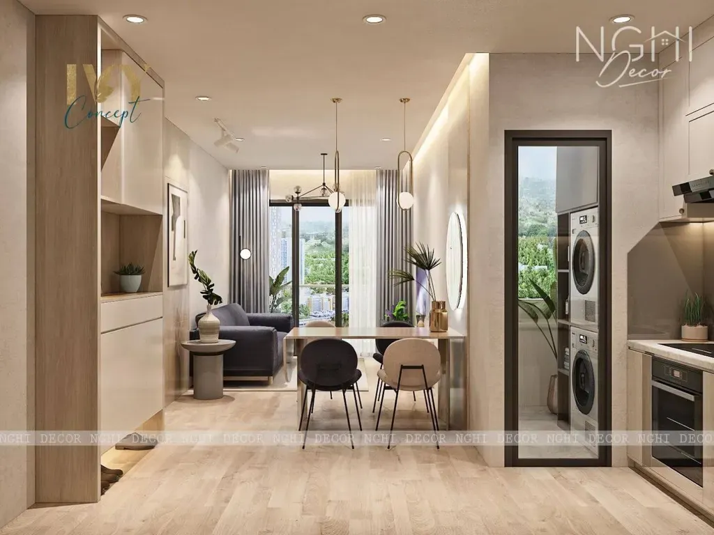 Phòng ăn, Lối vào - Căn hộ Emerald Celadon City Tân Phú (Mr Tân) - Phong cách Modern | Space T