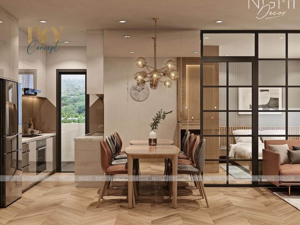 Phòng bếp, Phòng ăn - Căn hộ Emerald Celadon City Tân Phú (Mr Long) - Phong cách Modern  | Space T