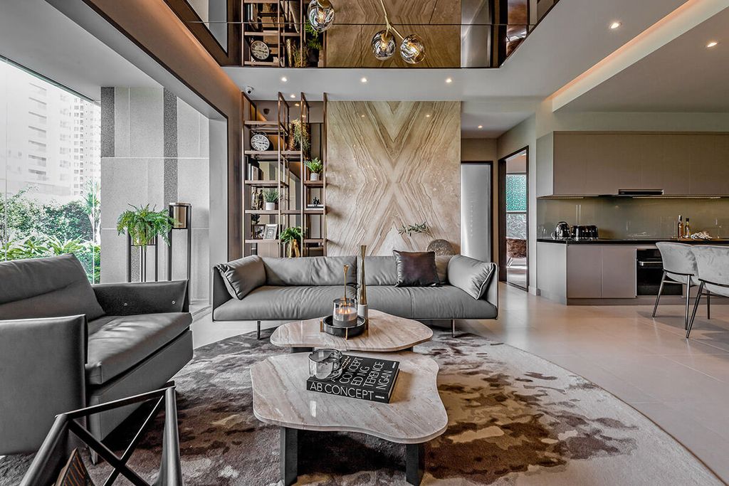 Phòng khách - Căn hộ An Gia Westgate Bình Chánh 89m2 - Phong cách Modern  | Space T