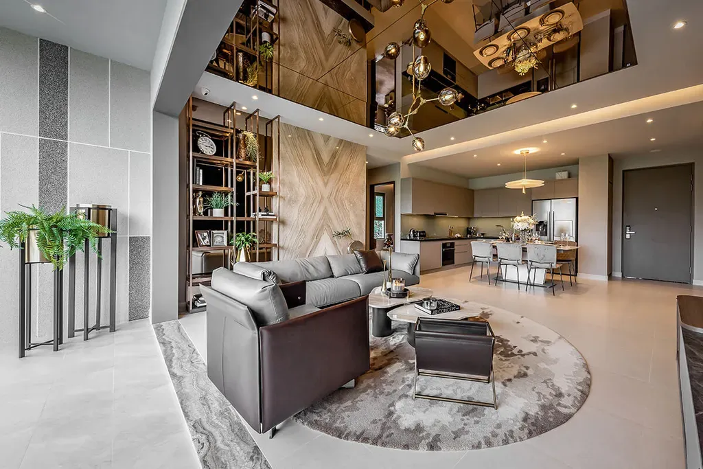 Phòng khách, Phòng bếp, Phòng ăn - Căn hộ An Gia Westgate Bình Chánh 89m2 - Phong cách Modern | Space T