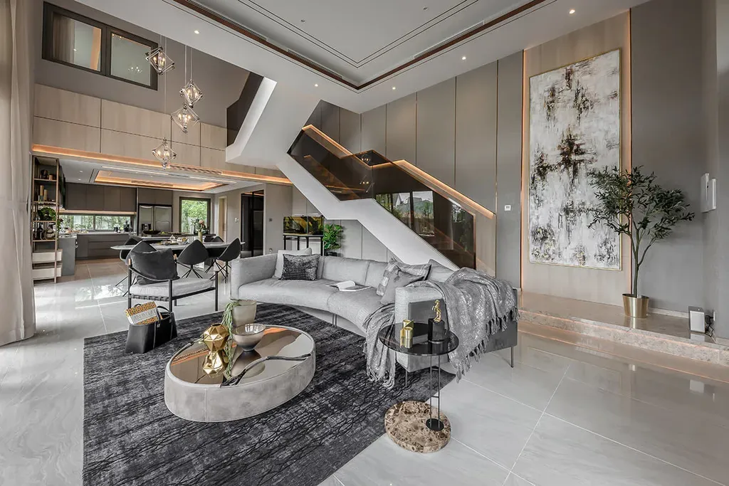 Phòng khách - The Standard Showflat Villa 2 Bình Dương - Phong cách Modern | Space T
