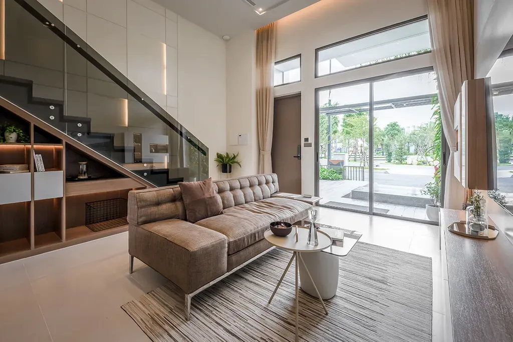 Phòng khách - The Standard Showflat Villa 1 Bình Dương - Phong cách Modern | Space T