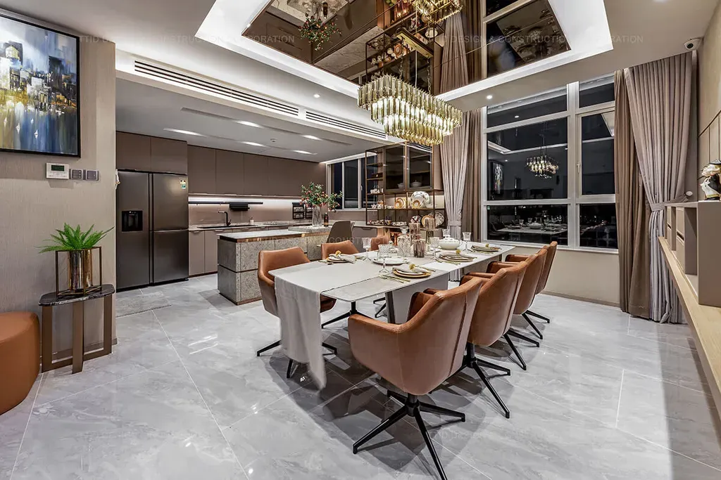 Phòng ăn - Căn hộ Penthouse Vista Verde Quận 2 - Phong cách Modern | Space T