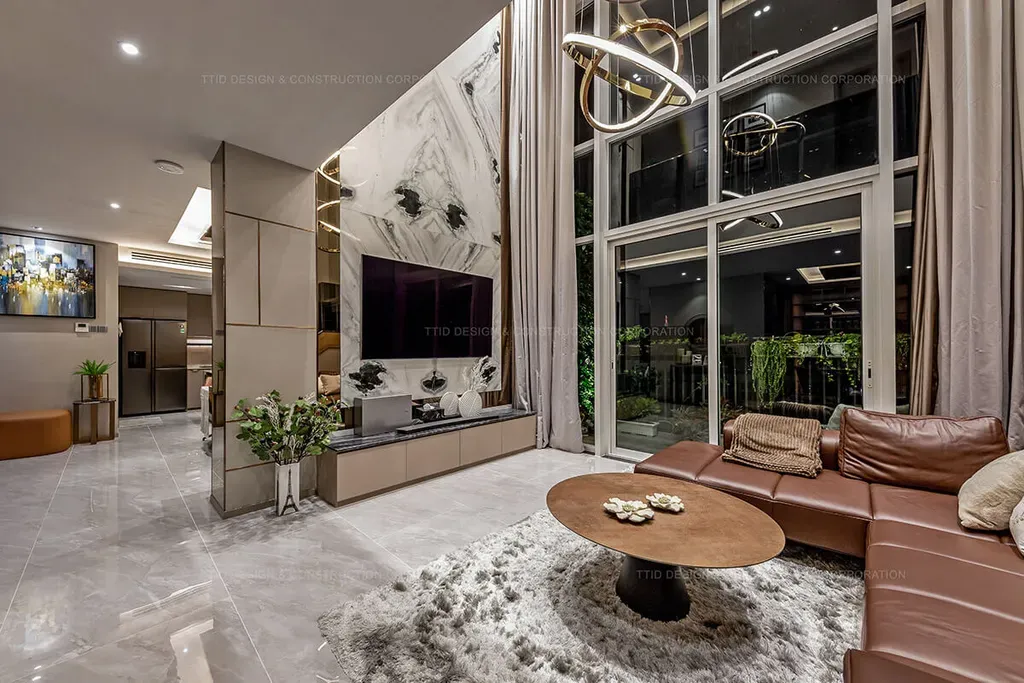 Phòng khách - Căn hộ Penthouse Vista Verde Quận 2 - Phong cách Modern | Space T